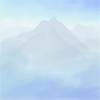 A misty mountain scene